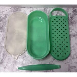 Vintage Tupperware Cheese Grater & Lettuce Corer Citrus Knife - Jadeite Green